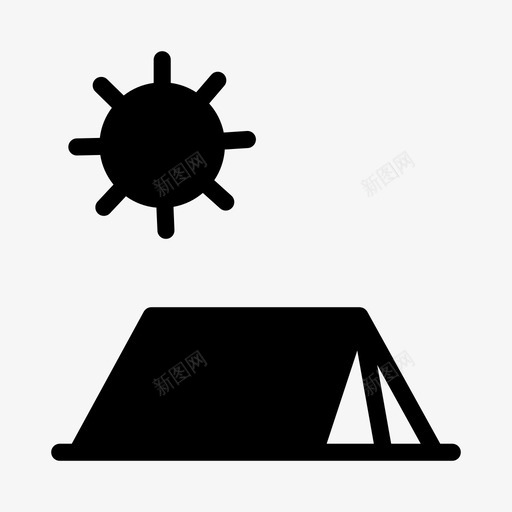野营爱好户外svg_新图网 https://ixintu.com 野营 爱好 户外 阳光 帐篷 霍布斯 像素 线条