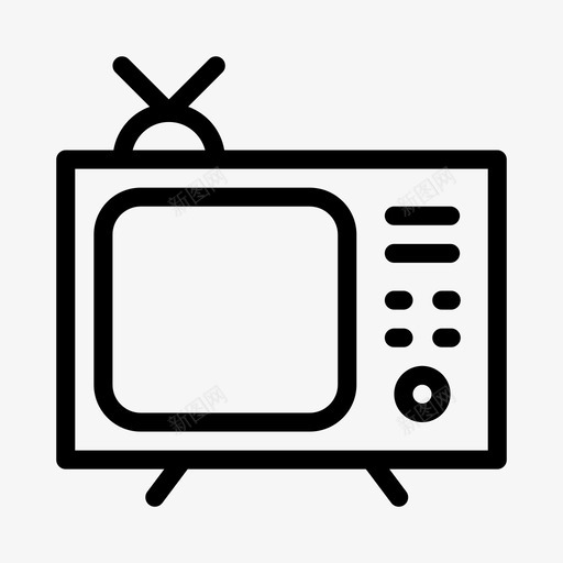电视天线电子svg_新图网 https://ixintu.com 电视 电子 天线 娱乐 屏幕 家庭 像素 完美 线条