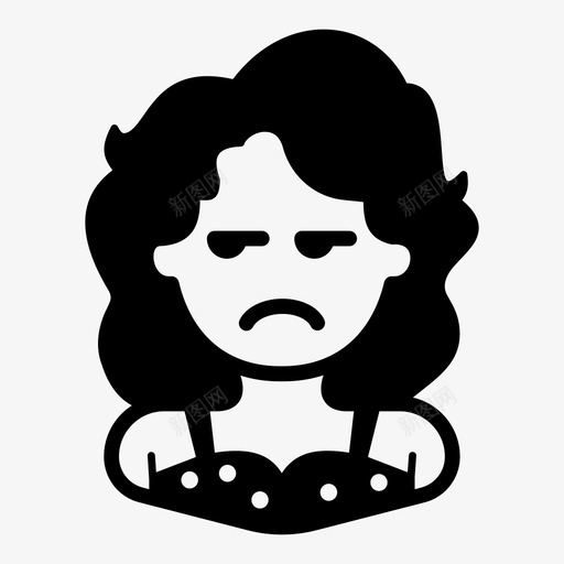 烦恼表情符号情感svg_新图网 https://ixintu.com 表情 符号 女性 烦恼 情感 感觉