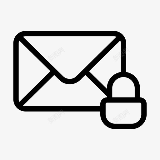 专用电子邮件锁svg_新图网 https://ixintu.com 专用 电子邮件 消息 安全 安全线 线条 符号