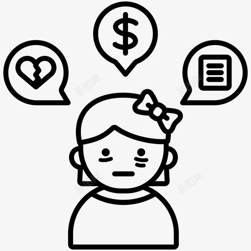压力焦虑心碎svg_新图网 https://ixintu.com 压力 睡眠 焦虑 心碎 思考 工作 金钱 障碍