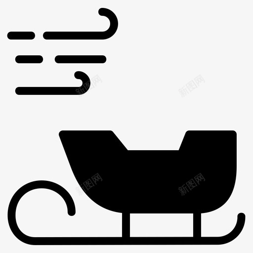 雪橇雪运输svg_新图网 https://ixintu.com 雪橇 冬天 运输 符号 雕文