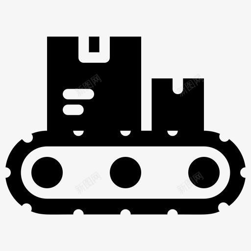 传送带盒子工厂svg_新图网 https://ixintu.com 物流配送 传送带 盒子 工厂 包装 符号
