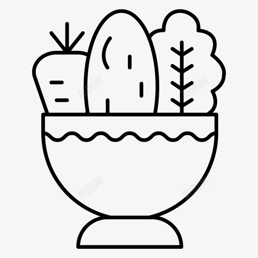 蔬菜农业篮子svg_新图网 https://ixintu.com 农业 蔬菜 篮子 胡萝卜 智能 农场 线条 符号