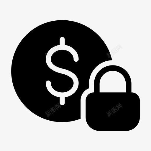 美元货币锁svg_新图网 https://ixintu.com 安全 美元 货币 保护 标志