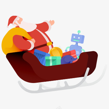 Santa Sleigh装饰物png免抠素材_新图网 https://ixintu.com 装饰物