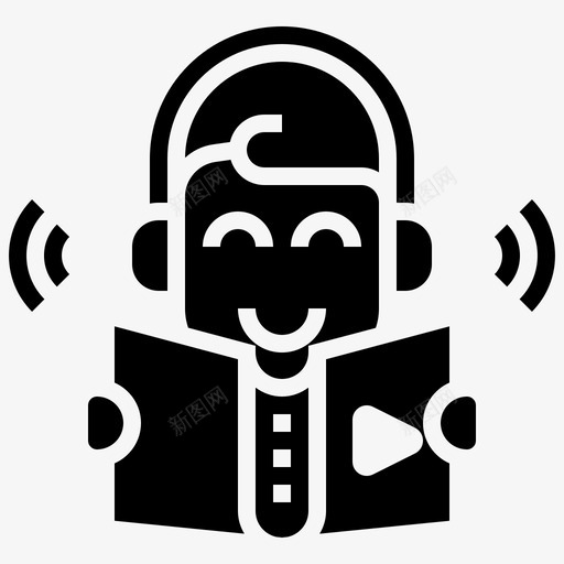 有声读物听读svg_新图网 https://ixintu.com 有声 读物 听读 故事 声音 在线学习 字形