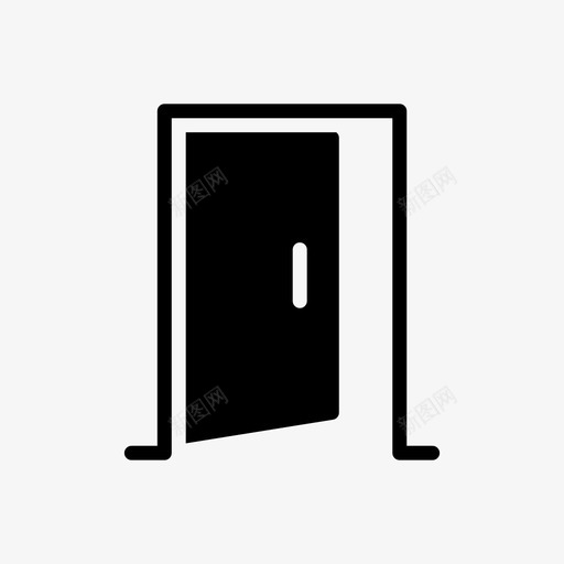 门房子室内svg_新图网 https://ixintu.com 门房 房子 室内 打开 木材 家具 线条