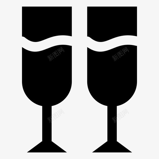 香槟酒杯酒精干杯svg_新图网 https://ixintu.com 香槟 香槟酒 酒杯 酒精 干杯 饮料 新年