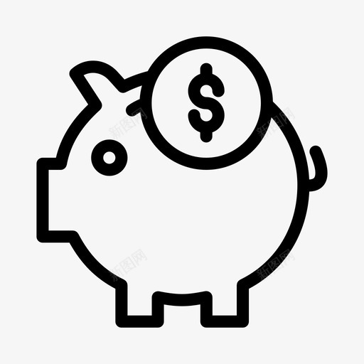 小猪银行美元金融svg_新图网 https://ixintu.com 小猪 银行 金融 美元 储蓄 储蓄金 像素 线条 符号