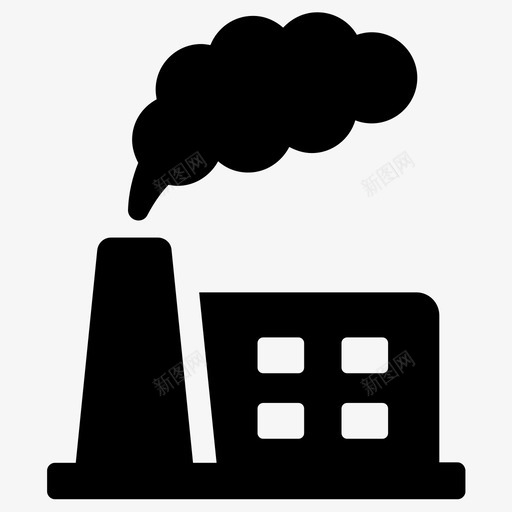 污染碳工厂svg_新图网 https://ixintu.com 污染 工厂 工业 烟雾