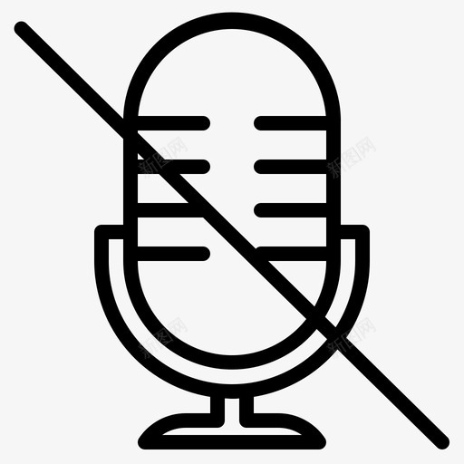 麦克风静音禁用录制svg_新图网 https://ixintu.com 麦克风 静音 录制 禁用 屏幕