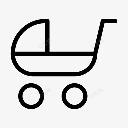 婴儿车童车马车svg_新图网 https://ixintu.com 婴儿车 童年 童车 马车 玩具 线条 符号