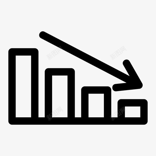 减少下降失败svg_新图网 https://ixintu.com 下降 减少 失败 图形 优化 财务 大纲 图标