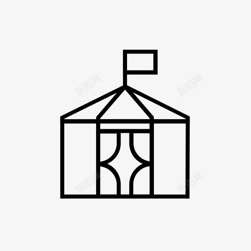帐篷建筑城市svg_新图网 https://ixintu.com 建筑 城市 图标 帐篷 线条