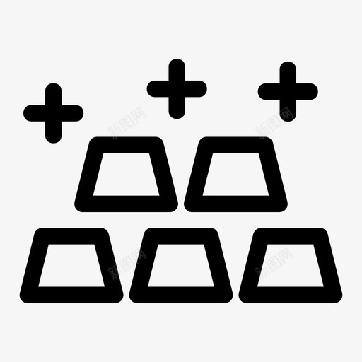 黄金金条金属svg_新图网 https://ixintu.com 黄金 金条 金属 闪亮 财富 金融和 融和 金钱 轮廓 图标