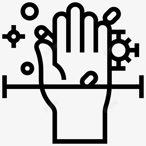 细菌手扫描svg_新图网 https://ixintu.com 细菌 扫描 病毒 洗手