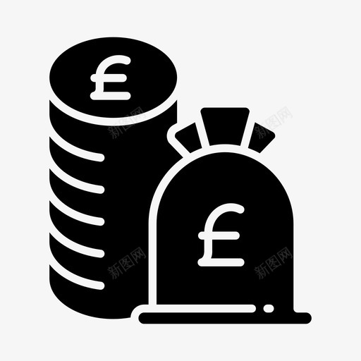 英镑货币基金svg_新图网 https://ixintu.com 英镑 货币 基金 金钱 钱袋子 钱固体 固体
