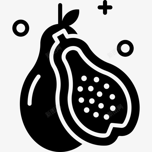 木瓜水果健康食品svg_新图网 https://ixintu.com 健康食品 木瓜 水果 有机 素食
