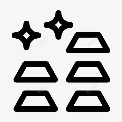 黄金金条金属svg_新图网 https://ixintu.com 黄金 金条 金属 闪亮 财富 金融和 融和 货币 轮廓