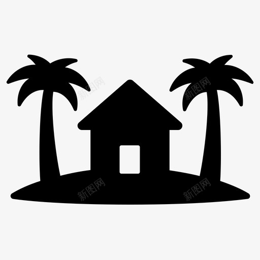 岛平房小屋svg_新图网 https://ixintu.com 平房 小屋 寄宿 家庭 度假