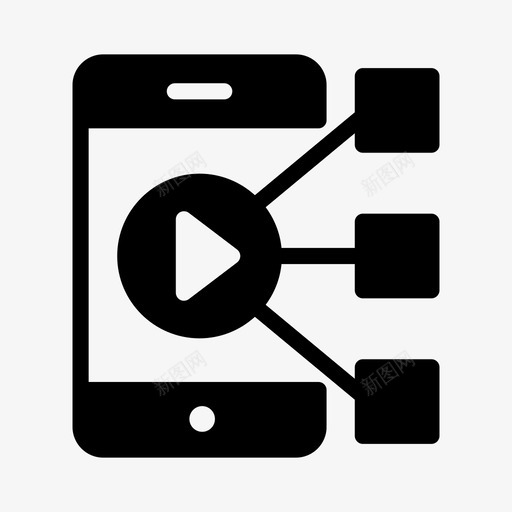 视频广告手机svg_新图网 https://ixintu.com 视频 广告 手机 手机游戏 网络应用 数字 营销