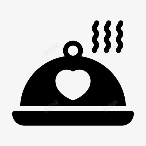 爱cloche菜svg_新图网 https://ixintu.com 爱菜 食物 餐馆 浪漫 线条 符号