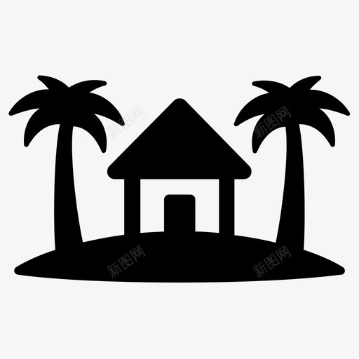 岛海滩平房svg_新图网 https://ixintu.com 海滩 平房 小屋 寄宿 家庭