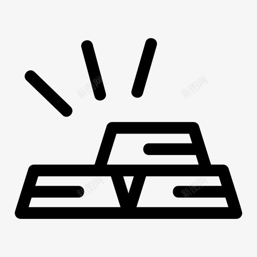 黄金金条金属svg_新图网 https://ixintu.com 黄金 金条 金属 闪亮 财富 金融和 融和 金钱 轮廓 图标