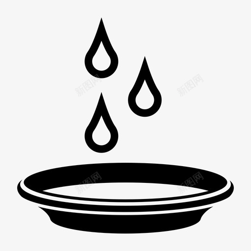 水碗滴漏svg_新图网 https://ixintu.com 水碗 水碗滴 漏雨 滴水 粗线