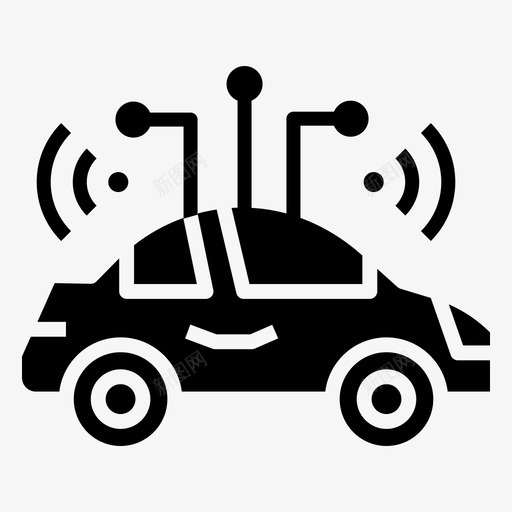 智能汽车电动车汽车svg_新图网 https://ixintu.com 汽车 智能 电动车 智能家居 黑色 填充