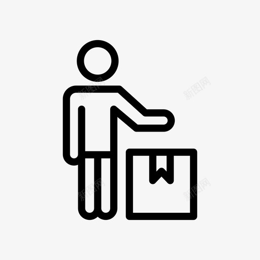 包裹箱子纸箱svg_新图网 https://ixintu.com 包裹 箱子 纸箱 送货 货员 运输 仓库 货物运输 线条