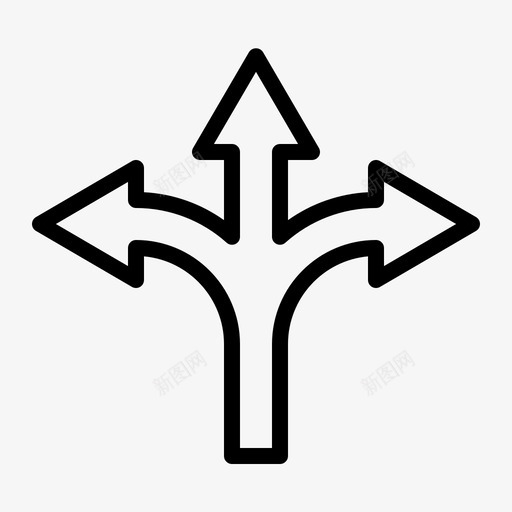 交叉点箭头十字路口svg_新图网 https://ixintu.com 箭头 交叉点 十字路口 方向 导航 轮廓