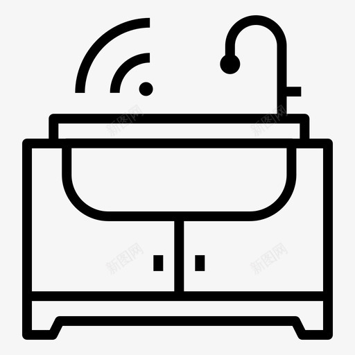洗脸盆浴室水龙头svg_新图网 https://ixintu.com 洗脸盆 浴室 水龙头 水槽 智能 智能家居