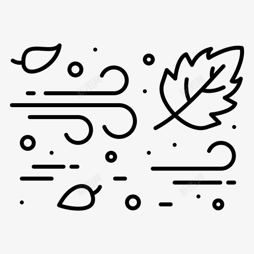 风秋天吹svg_新图网 https://ixintu.com 秋天 树叶