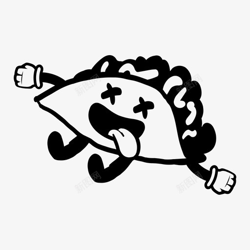 死玉米卷卡通脸svg_新图网 https://ixintu.com 怪物 玉米 卷死 卡通 食物