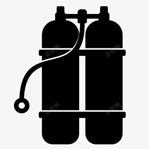 氧气罐潜水水肺svg_新图网 https://ixintu.com 储气罐 暑假 气罐 氧气 水肺 潜水 管子