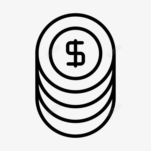 一堆硬币现金美元svg_新图网 https://ixintu.com 一堆 硬币 现金 美元 元钱 钱行