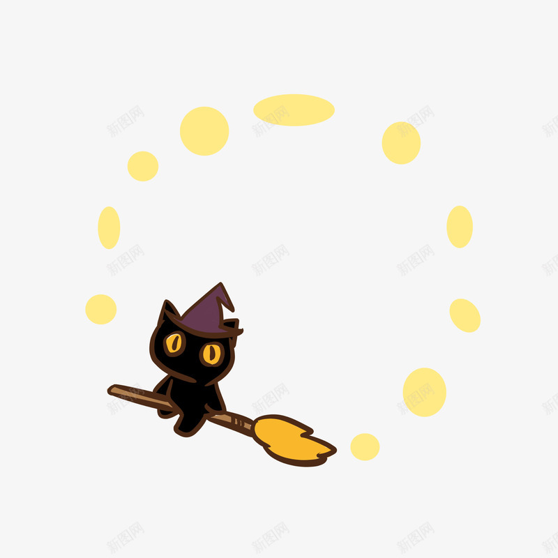 飞天小魔猫Q版可爱适用的装饰点缀png免抠素材_新图网 https://ixintu.com 飞天 小魔 猫版 可爱 适用 用的 装饰 点缀