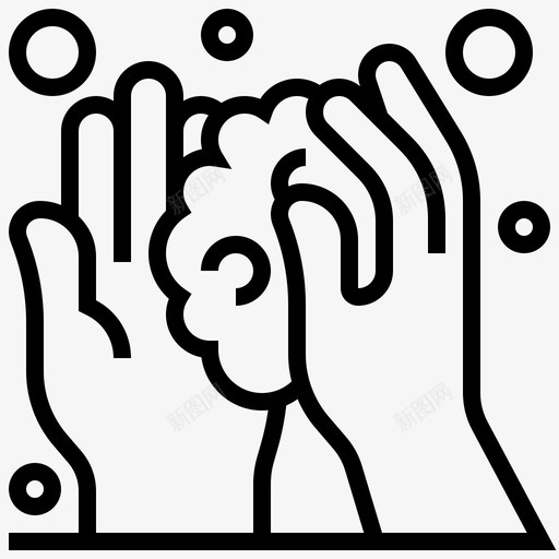 洗手清洁泡沫svg_新图网 https://ixintu.com 洗手 清洁 泡沫 卫生 条线