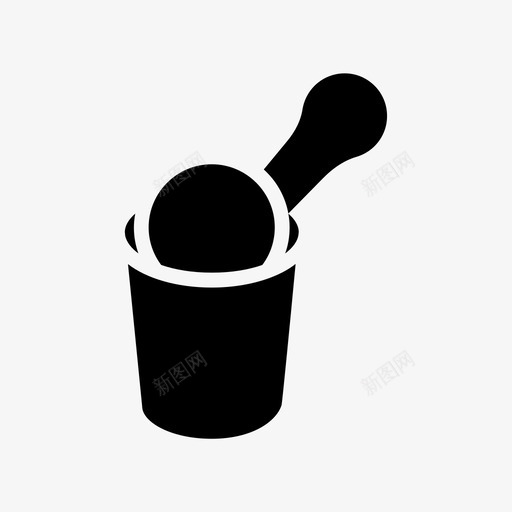 冰淇淋碗美味svg_新图网 https://ixintu.com 冰淇淋 美味 匙甜 线条 符号