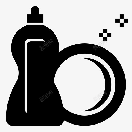洗涤剂清洁剂盘子svg_新图网 https://ixintu.com 洗涤剂 清洁剂 盘子 洗碗 洗涤 清洁 雕文