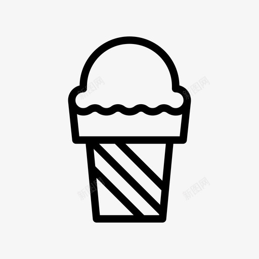 雪糕筒美味甜svg_新图网 https://ixintu.com 雪糕 美味 线条