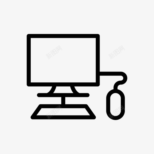鼠标电脑键盘svg_新图网 https://ixintu.com 鼠标 电脑 键盘 显示器 屏幕 线条 符号