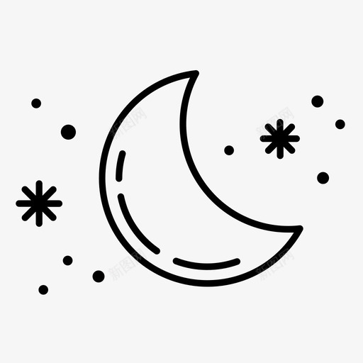 月亮星户外天空svg_新图网 https://ixintu.com 月亮 星月 户外 天空 太空
