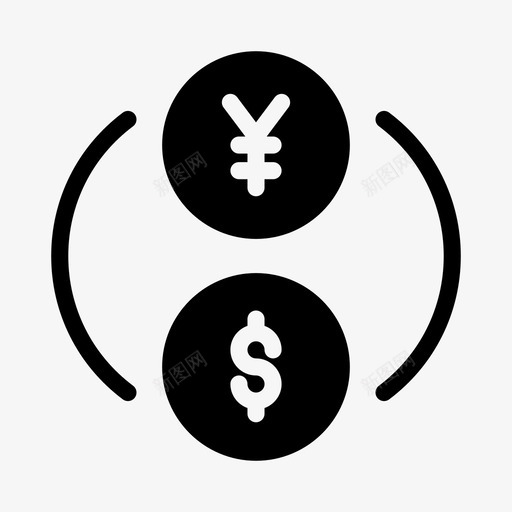 交换货币交易svg_新图网 https://ixintu.com 货币 交换 交易 转账 银行 线条 符号