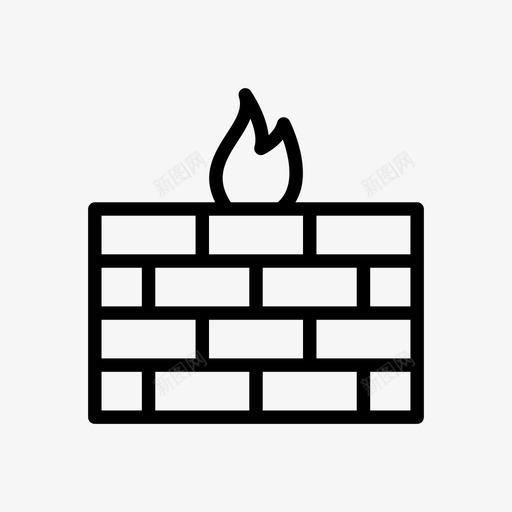 防火墙互联网保护svg_新图网 https://ixintu.com 互联网 搜索引擎 优化 防火墙 保护 安全 线条