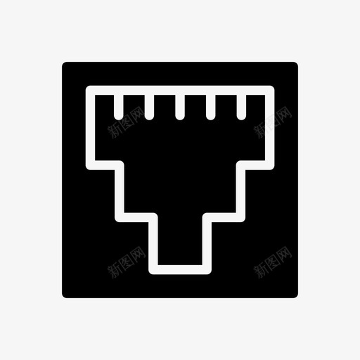 rj45连接以太网svg_新图网 https://ixintu.com 连接 以太网 网络 端口 互联网 线路 符号