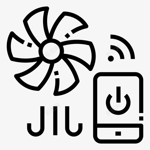 风扇冷却器在线svg_新图网 https://ixintu.com 风扇 冷却器 在线 远程 遥控 技术 智能家居 线切割