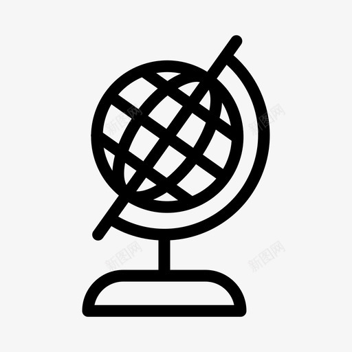 地球仪地图办公室svg_新图网 https://ixintu.com 世界 地球仪 地图 办公室 网格 教育 像素 线条 符号
